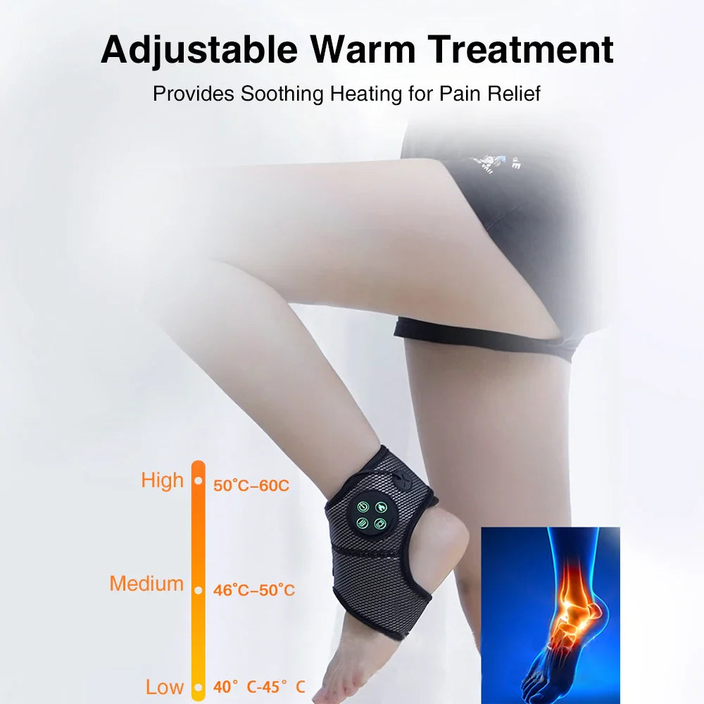Electric Ankle Massager with Air Compression - Ankle Brace for Relaxation, Pain Relief, and Foot Health Care