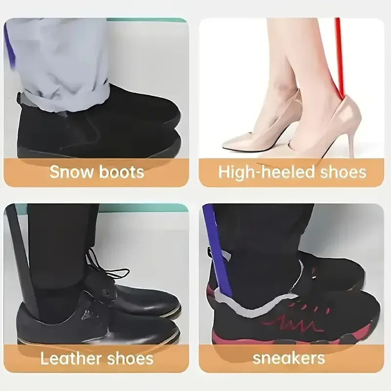 Hangable Large Plastic Shoehorn – Colorful Shoe Lifter and Pump for Easy Shoe Wearing