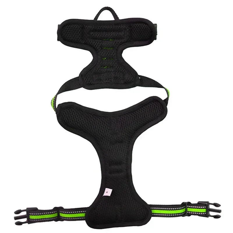 Adjustable No-Pull Reflective Dog Harness – Soft, Breathable Nylon Vest with Leash for Small & Large Dogs