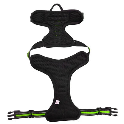 Adjustable No-Pull Reflective Dog Harness – Soft, Breathable Nylon Vest with Leash for Small & Large Dogs