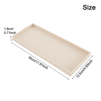 Silicone Bathroom Counter Tray – Vanity Organizer for Soap, Dispensers & Dressing Table Storage