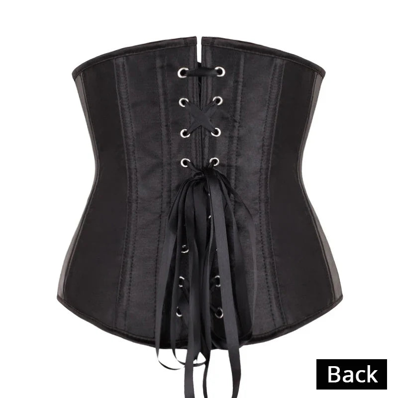 Sculpt Your Curves: Sexy Underbust Corset Waist Slimming Bustier - Steampunk Lace-up Design, Body Shaper and Waist Trainer for Women