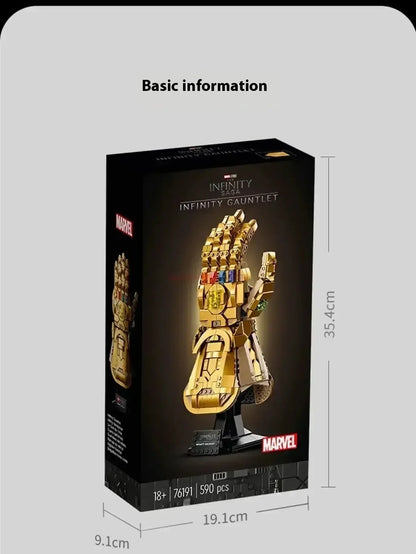 Marvel 32cm Iron Man Nano Gauntlet Building Blocks – Thanos Infinity Gloves DIY Puzzle Plastic Figure Toy
