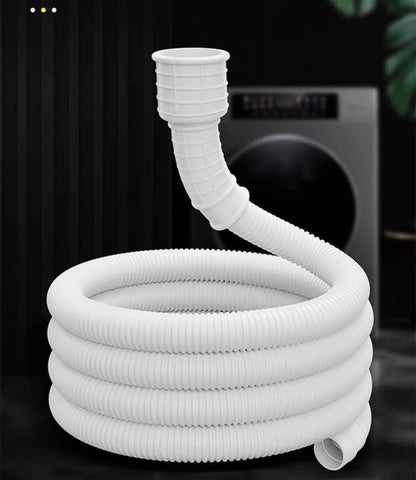 1–4M White Drain Hose Pipe — Extension Tube for Air Conditioner, Washing Machine & Kitchen Faucet