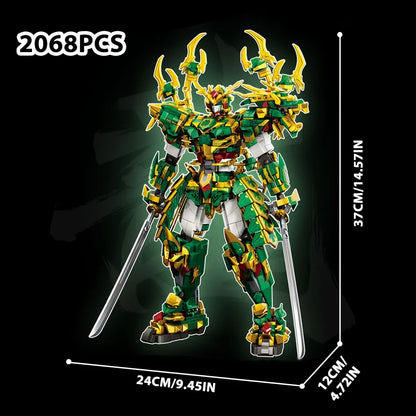 2000+PCS Warrior Robot Building Blocks – Monkey, Dragon, Tiger & Bird Mecha Action Figures for Adults