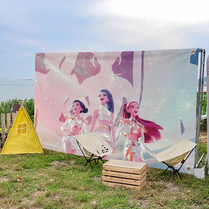 K-Pop Demon Hunters Cartoon Flag – Outdoor, Party & Home Decoration Banner