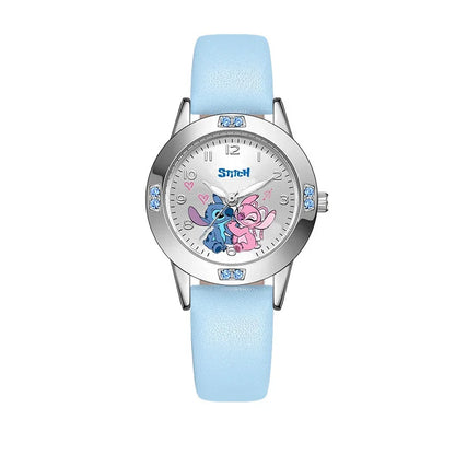 MINISO Disney Stitch Ladies' Quartz Watch - High-Quality Steel Belt with Diamond Set Design
