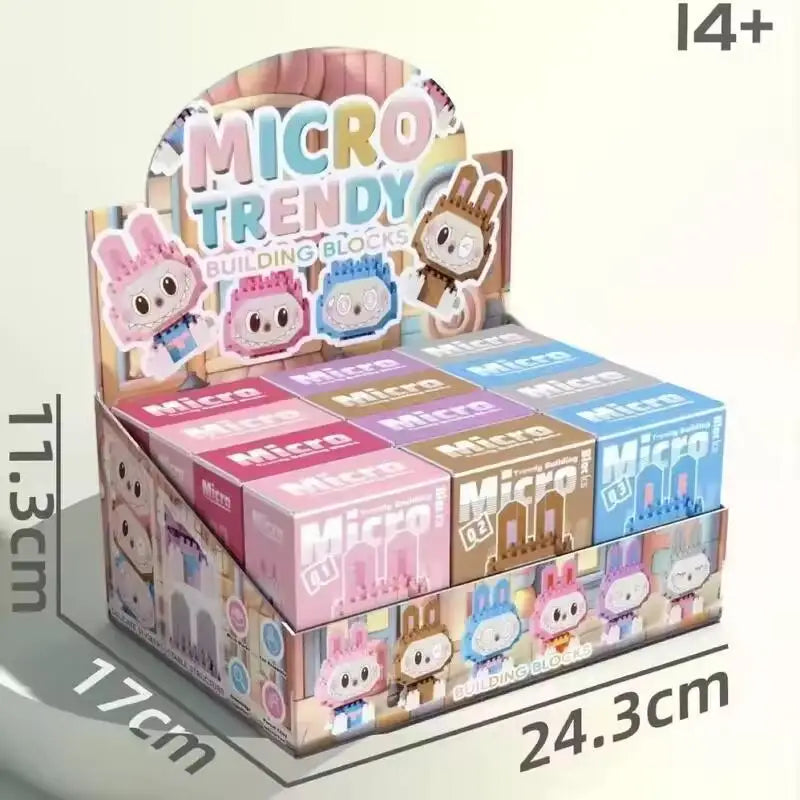 12PCS Labubu Blind Box Toys – Small & Micro Particle Puzzle Assembly Mysterious Gift for Children