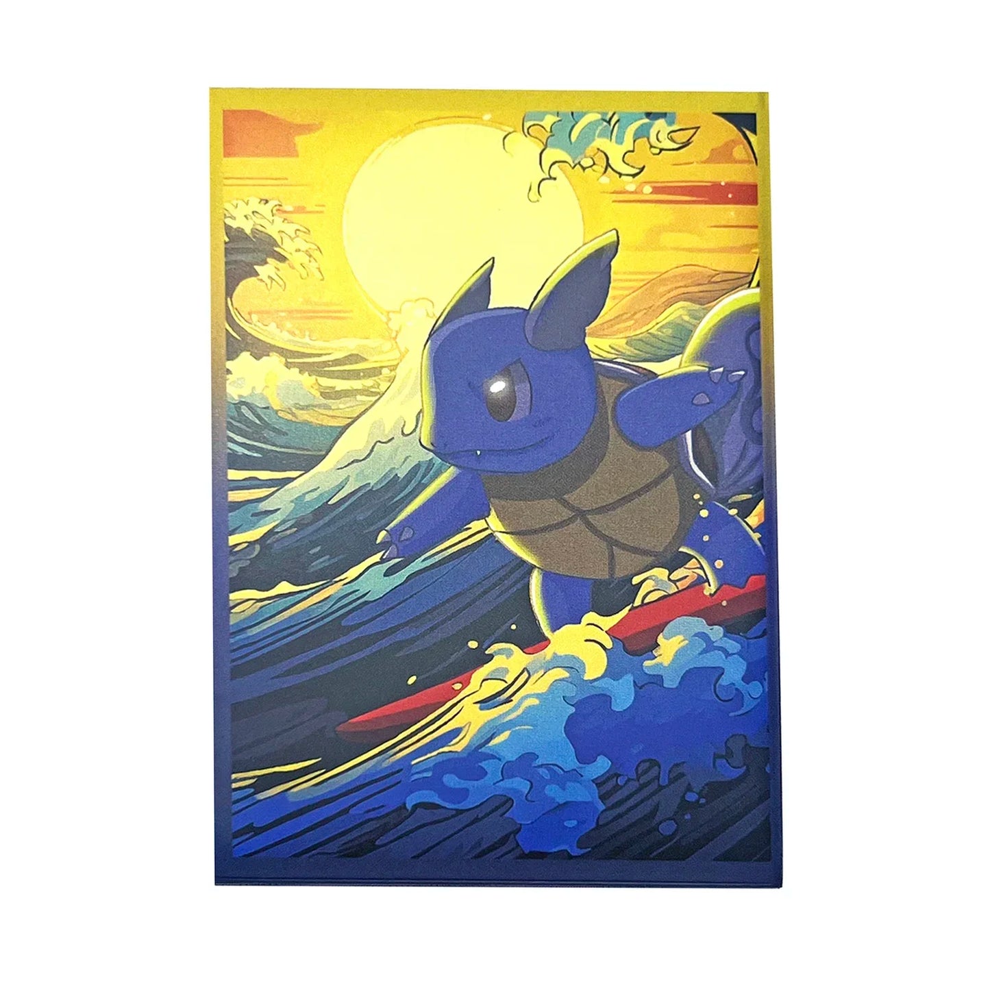 60PCS Standard Card Sleeves 66x91mm — Tortoise Great Wave Design Protectors for TCG, MTG, Pokémon