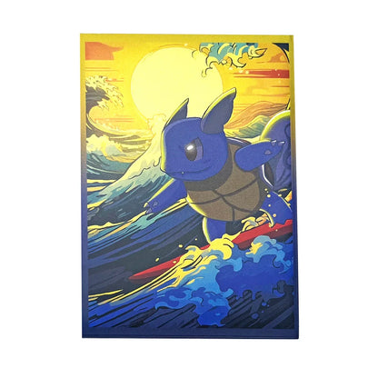 60PCS Standard Card Sleeves 66x91mm — Tortoise Great Wave Design Protectors for TCG, MTG, Pokémon