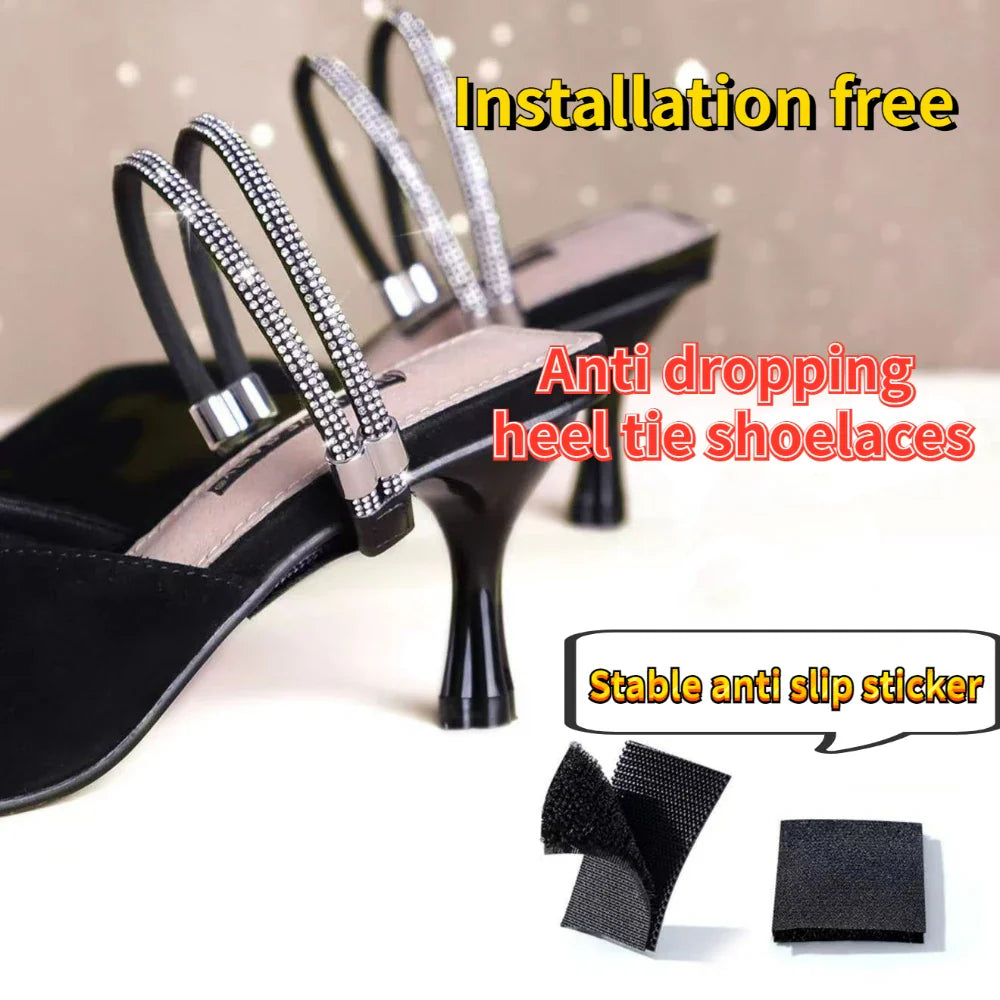 Women's Shoelaces Free Triangle Bundle - Adjustable Shoe Belt for High Heels - Ankle Holding Loose Anti-Skid Bundle Laces Tie Straps Band