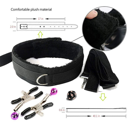 Adult Sexy Toys BDSM Sexual Couples Kit - Erotic Accessories for Women - Handcuffs, Anal Plug, Sex Games