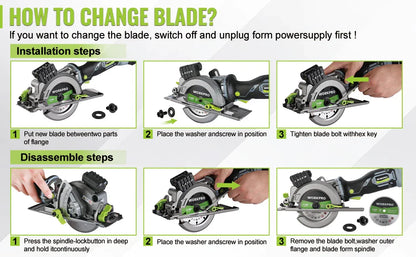 WORKPRO 20V Cordless Circular Saw with 115mm Blade – 710W Electric Power Tool for Wood & Tile Cutting (Laser & No Laser Options)