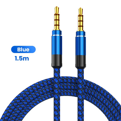 NNBILI 1.5M 3.5mm Audio Cable - Nylon Braid AUX Cable for Phone, MP3, Car Headset & Speaker Extension