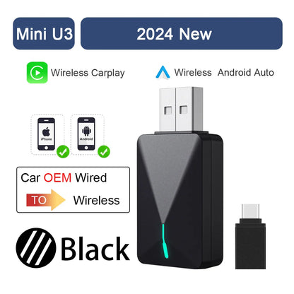2025 Wireless CarPlay Smart Box – Plug & Play WiFi Adapter, Auto Connect, Wired to Wireless Android Upgrade