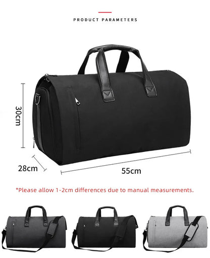 Convertible Garment Bag for Travel - Large Capacity Duffel with Shoe Pouch for Weekend & Business Trips (XM130)