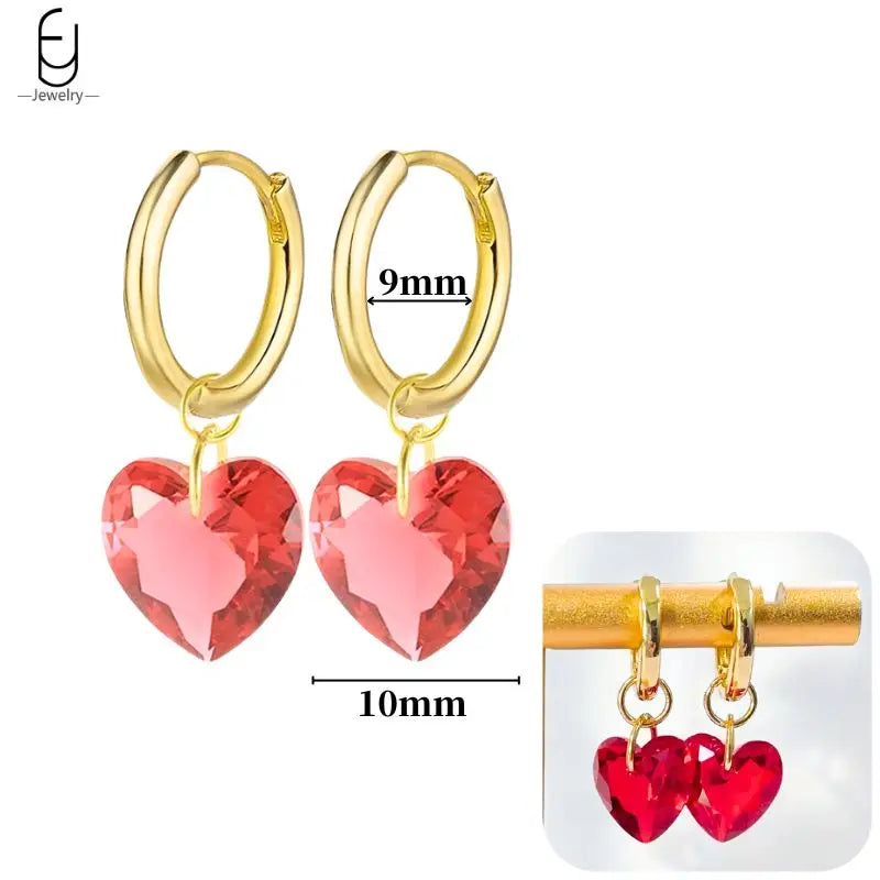 925 Sterling Silver Earrings for Women – Cute Starfish & Shrimp Pendant, Red Chili & Star Enamel Gold Fashion Jewelry