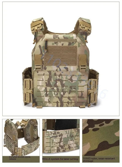 New 6094 Tactical Vest – Quick Detachable, Lightweight Laser-Cut Combat Gear with Protective Plate Carrier