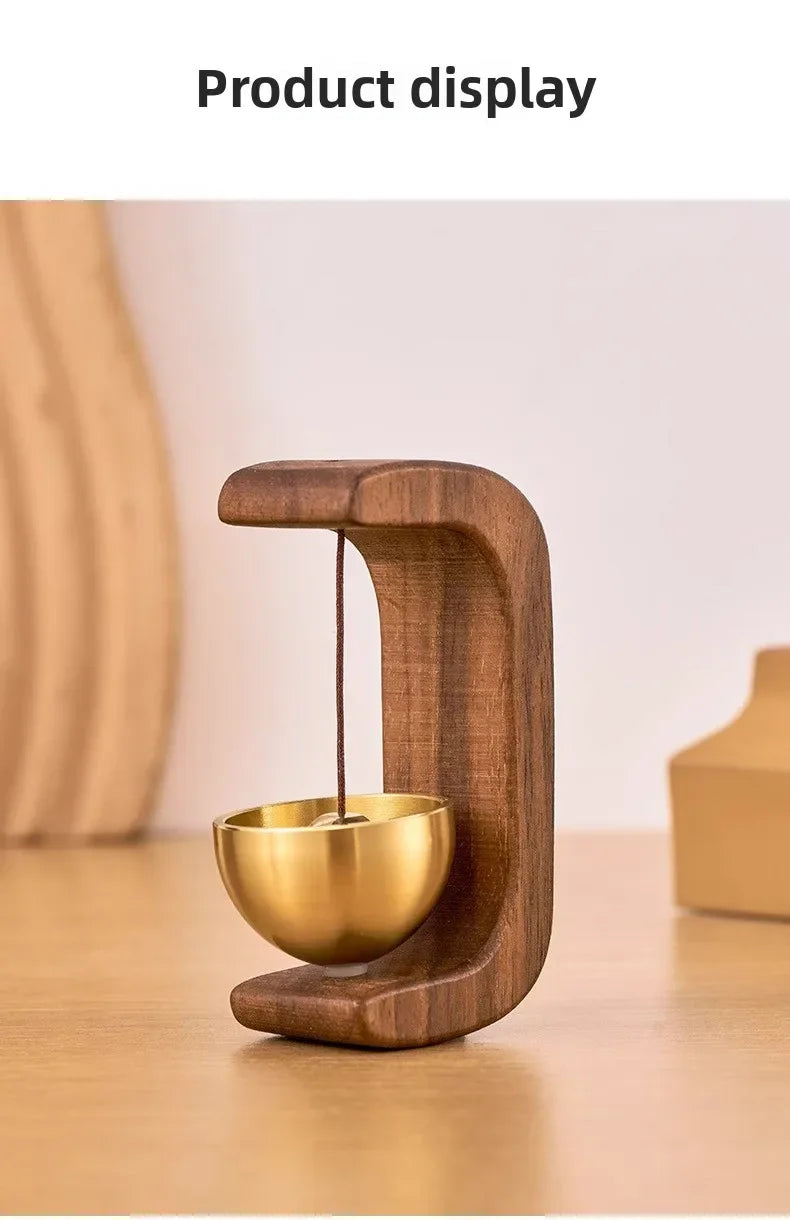 Dopamine Magnetic Indoor Wind Chime – Oak & Walnut Copper Doorbell for Home Decor