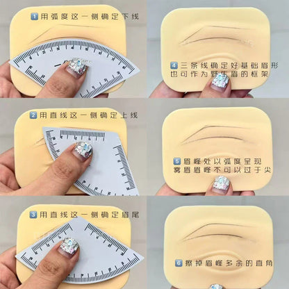 Fast Drawing Eyebrow Ruler – Microblading Mapping & Shaping Tool for Permanent Makeup, Reusable Tattoo Guide