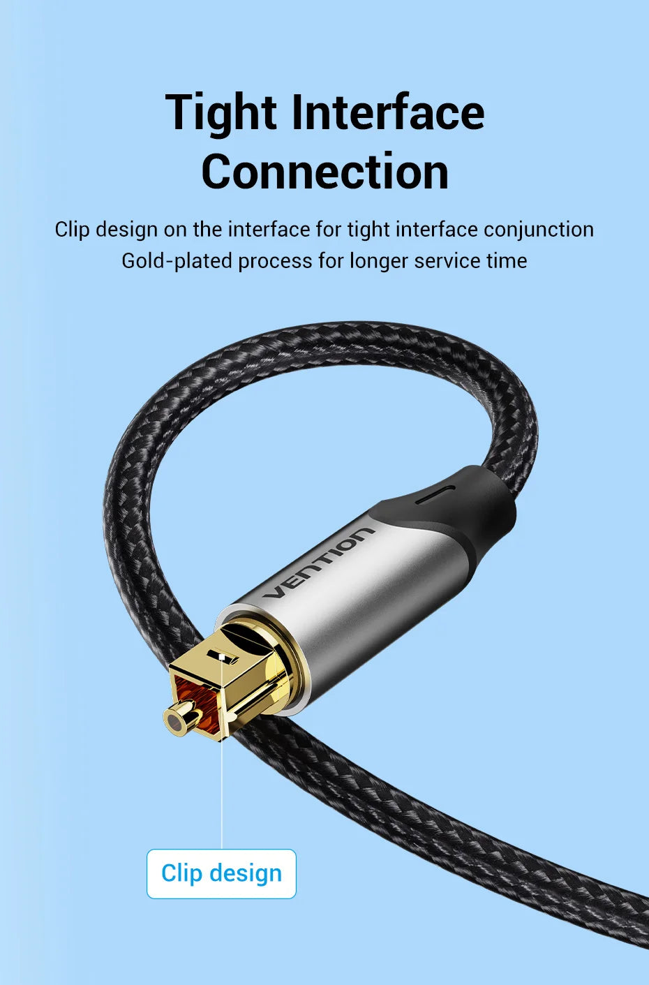 Vention Digital Optical Audio Cable – Toslink SPDIF Coaxial, 1m/2m for Amplifiers, Blu-ray, Xbox 360, PS4, Soundbar, Fiber Cable