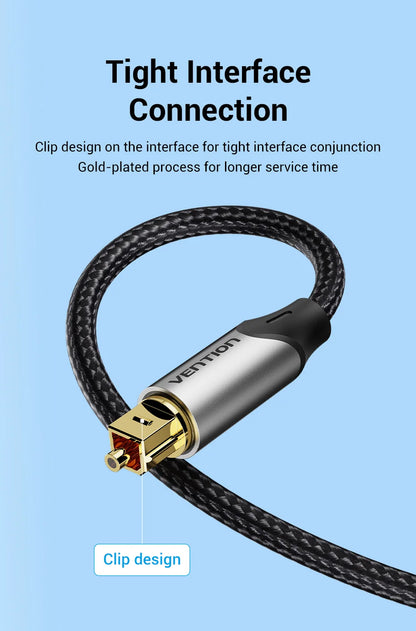 Vention Digital Optical Audio Cable – Toslink SPDIF Coaxial, 1m/2m for Amplifiers, Blu-ray, Xbox 360, PS4, Soundbar Fiber Cable