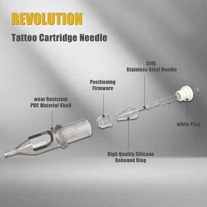 EZ Revolution RC0803RLT Tattoo Cartridge Needles - Round Liner Super Tight 7mm Taper for Rotary Pen Machine 20-Pack