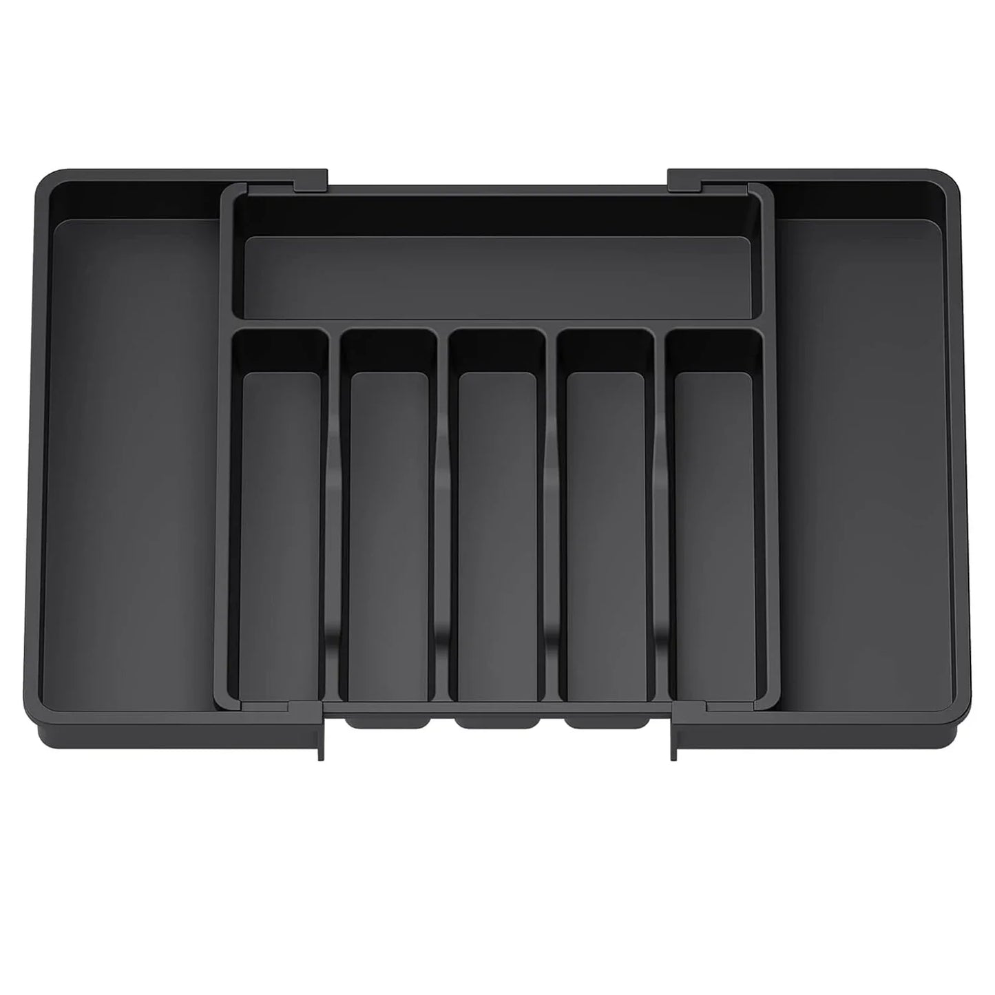 Adjustable Flatware Organizer Tray with Dividers – Plastic Utensil Holder for Spoons, Forks & Knives