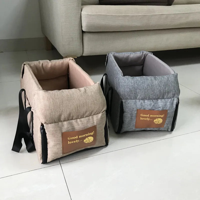 Portable Dog Car Seat Bed | Central Car Carrier for Small Dogs & Cats | Safety Travel Bag for Pet Accessories