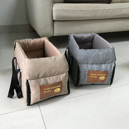 Portable Dog Car Seat Bed | Central Car Carrier for Small Dogs & Cats | Safety Travel Bag for Pet Accessories