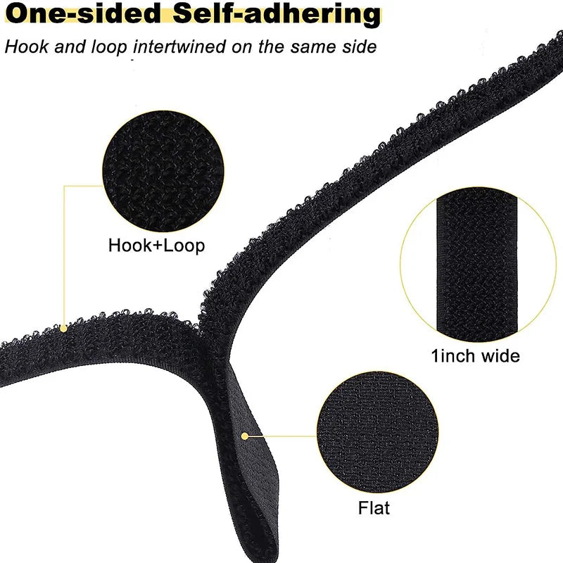 5M Hook & Loop Cable Straps with 20 Buckles – Adjustable Cut-to-Length Nylon Cinch Straps for Cable Organization