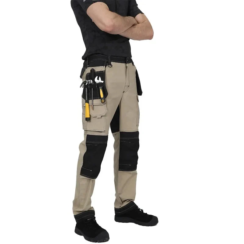 2026 Men’s Multi-Pocket Cargo Work Pants – Durable Wear-Resistant Outdoor Tactical Trousers with Utility Leg Pockets for Work and Hiking