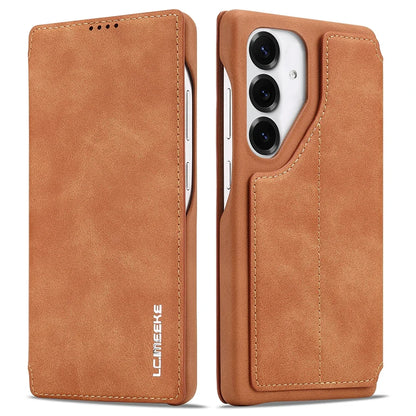Ultra-Thin Leather Flip Case for Samsung Galaxy - Card Holder & Stand Cover for S26 Ultra, S26 Plus, S25 Ultra & S24 Ultra