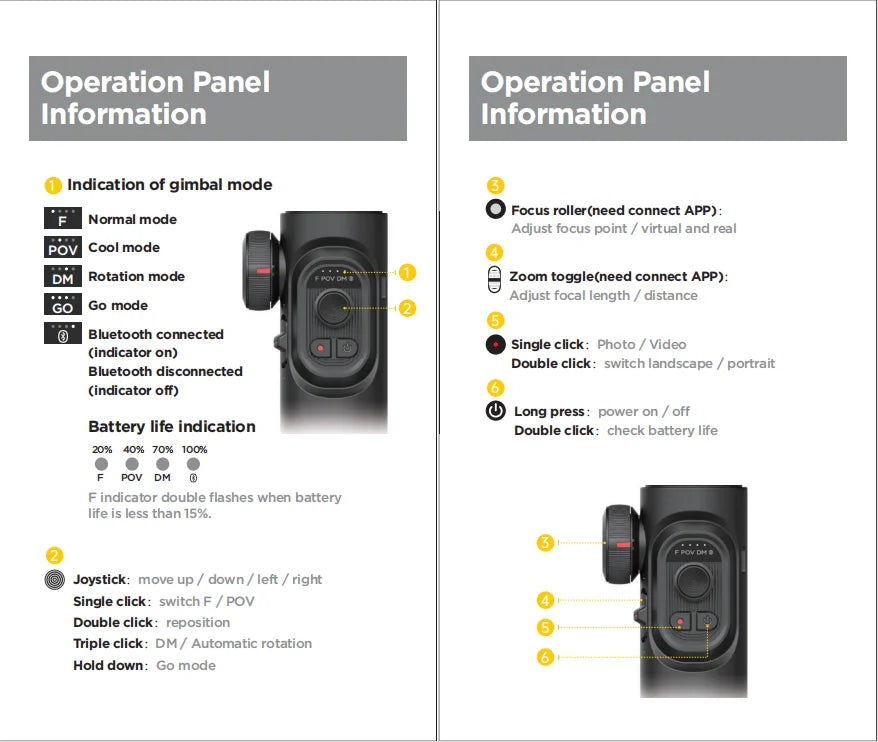 AOCHUAN 3-Axis Handheld Gimbal Stabilizer – SmartXE for iPhone & Android with AI Face Tracking for TikTok & Vlog