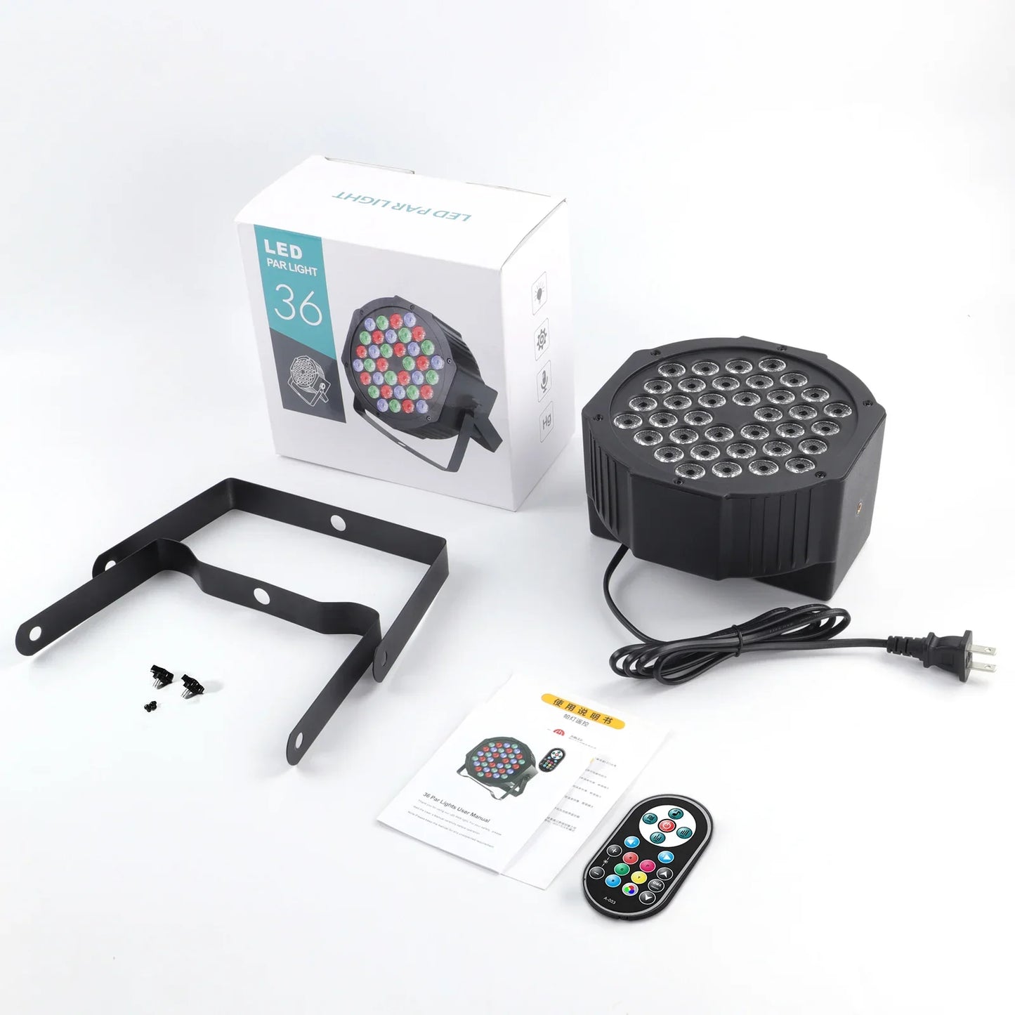 36LED RGB Par Light - DMX512 DJ Stage Lighting with Remote Control & Sound Activation for Parties and Events
