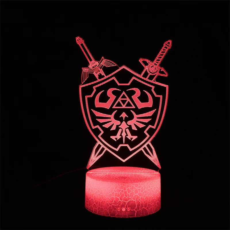 Zelda 3D Night Light Lamp – Link Breath of the Wild Anime Figure for Kids Gift