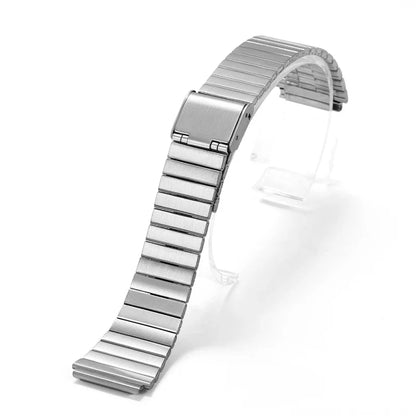 18mm Stainless Steel Watchband for Casio F-91W – Compatible with SGW400, F91W, F84, F105/108/A158W/168, AE1200/1300 Vintage Steel Wrist Bracelet