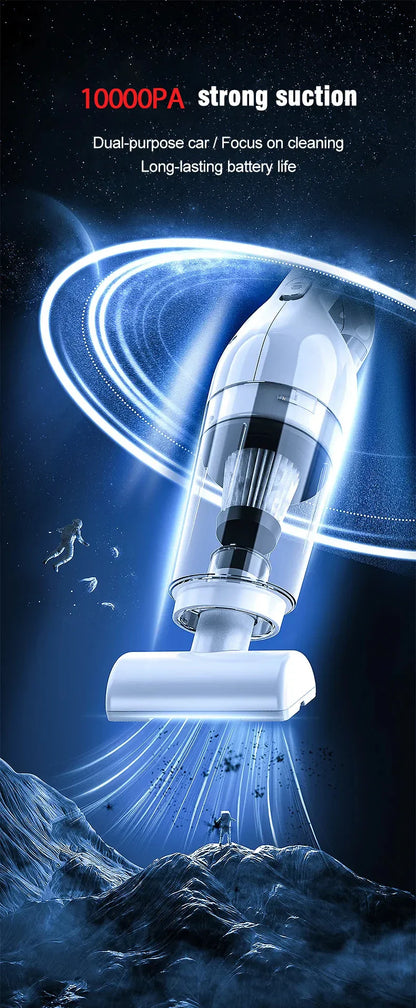 Handheld Rechargeable Vacuum Cleaner – Portable Wireless Dual-Purpose Car & Home Dust Catcher 10000PA