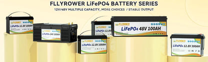 12V 100Ah LiFePO4 Battery Pack – 12.8V Lithium Iron Phosphate with 100A BMS for RV, Boat, Inverter, Solar & Wind Power Systems