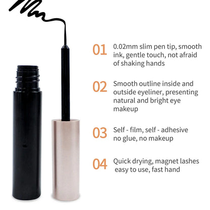 REDSIREN 5 Pairs Magnetic Eyelashes with Eyeliner – Reusable Thick Natural False Lashes