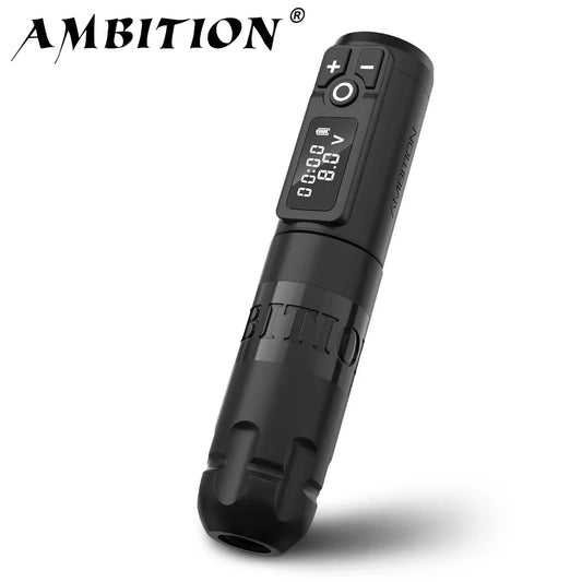 Ambition Soldier Wireless Tattoo Machine — Rotary Battery Pen with 2400mAh & LED Digital Display | Portable Power Pack for Body Art
