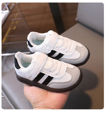 Children’s Fashion Sport Shoes – PU Leather Ergonomic Soft-Soled Sneakers for Boys and Girls