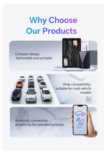 2025 2 in 1 Wireless CarPlay & Android Auto Adapter – Plug & Play USB for Mazda, Haval, Kia, Volvo, Audi, VW