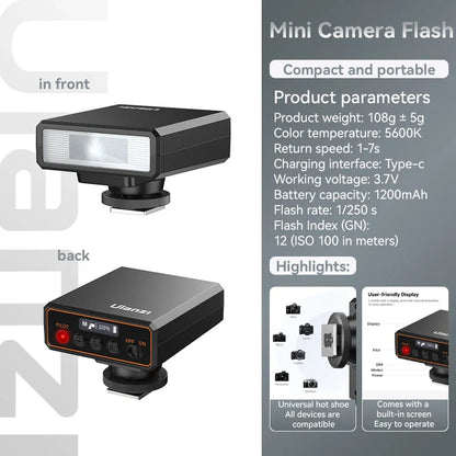 Ulanzi F12 TTL Wireless Flash Trigger – Auto & Manual Continuous Shooting for Canon, Nikon, Fuji, Sony Cameras