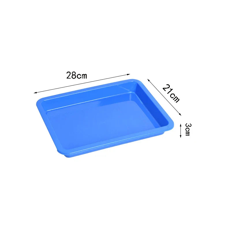 Plastic Square Serving Tray – Strong Color Cutlery & Flat Tray Organizer for Coffee, Tea, and Kitchen Use