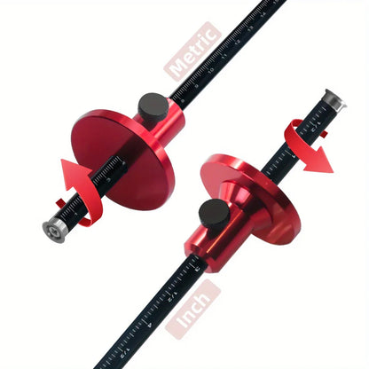 Bearing Wheel Cutter & Marking Gauge – Aluminum Dovetail Jig 1:5 1:8, Inch/MM Ruler for Soft Wood Scribing
