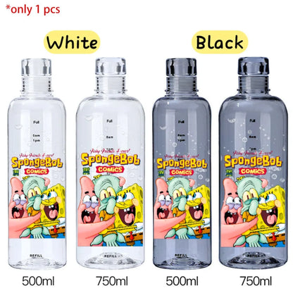 SpongeBob Graduated Water Cup - 500ml/750ml BPA-Free Plastic Bottle