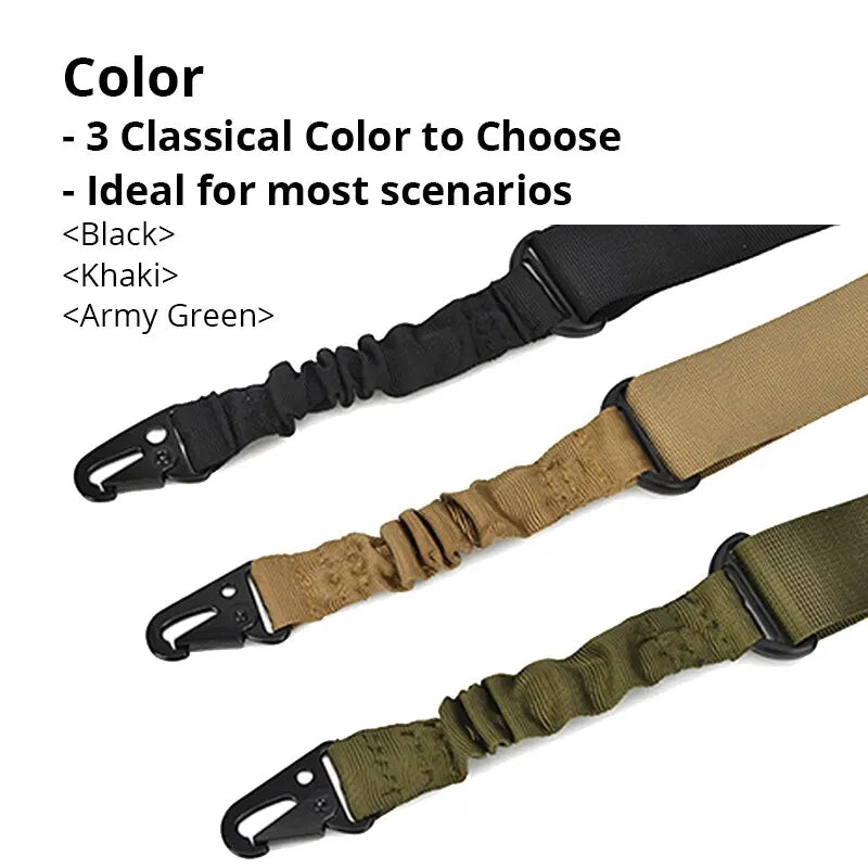 Durable Nylon Tactical Two-Point Sling: Bungee Shoulder Strap for Heavy-Duty Outdoor Hunting Sports