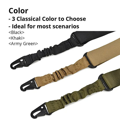 Durable Nylon Tactical Two-Point Sling: Bungee Shoulder Strap for Heavy-Duty Outdoor Hunting Sports