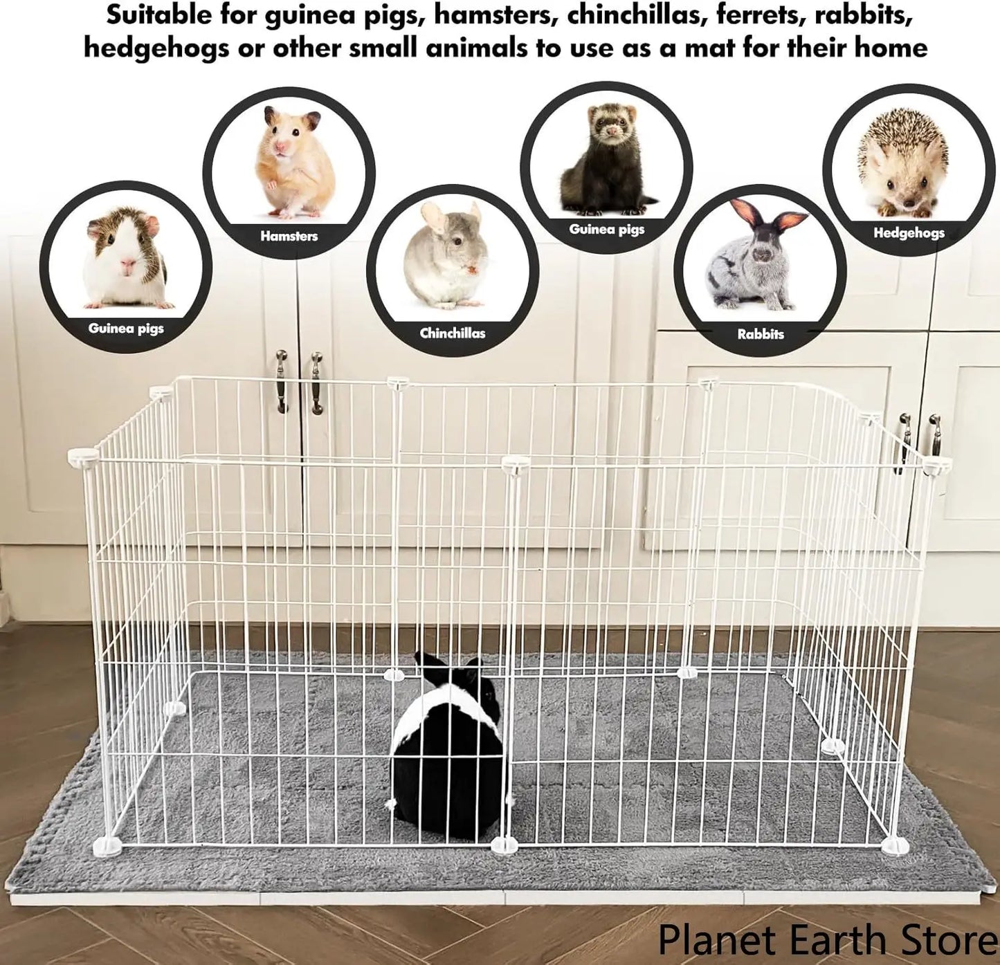 4/10PCS Waterproof Cage Liners – Anti-Slip Absorbent Bedding Mats for Rabbits, Guinea Pigs & Small Pets